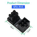 2x 180 Degree Angled Connector ATX 6 Pin Power Supply Adapter for Graphics Card