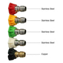 5 pcs Pressure Washer Spray Tips Nozzles High Power Kit Set 1/4" C8T5 Quick W1P2