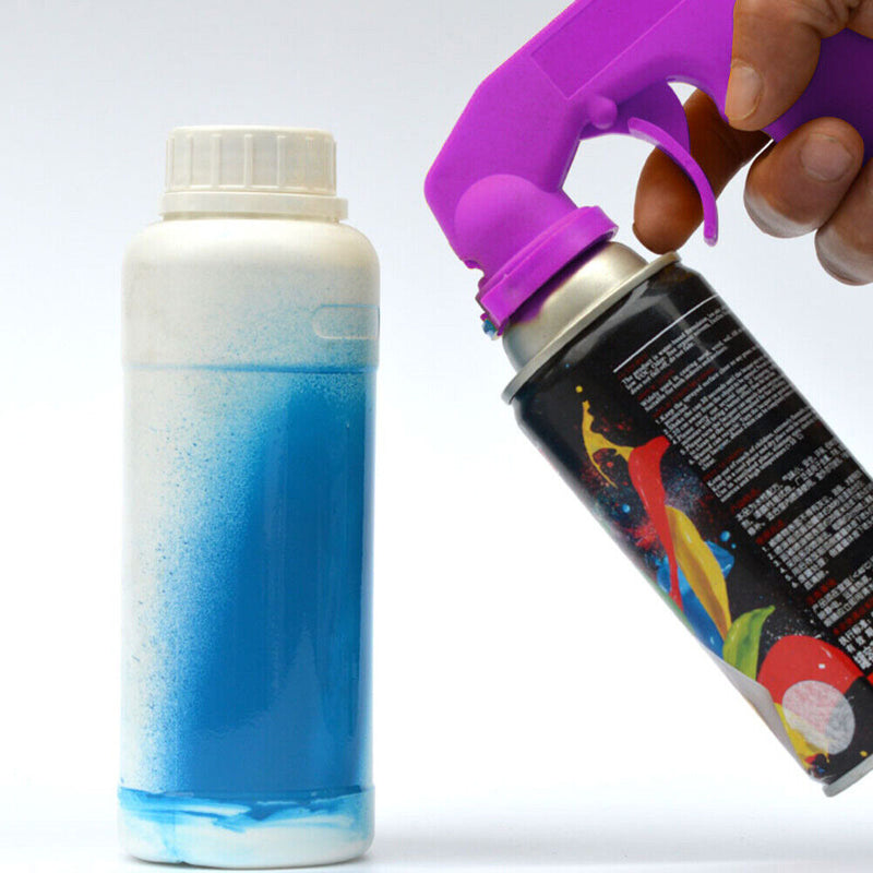 Aerosol Paint Spray Gun Handle Full Grip Sprayer Sprinkler Adapter (Purple)