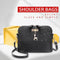 Shell Shoulder Handbag Women Shining Sequins PU Leather Messenger Bag/Black