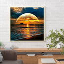5D DIY Full Drill Square Shape Sea Sunrise Rhinestone Diamond Drawing for Home