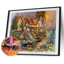 5D DIY Diamond Painting Mountain Cottage Full Drill Embroidery Cross Stitch K