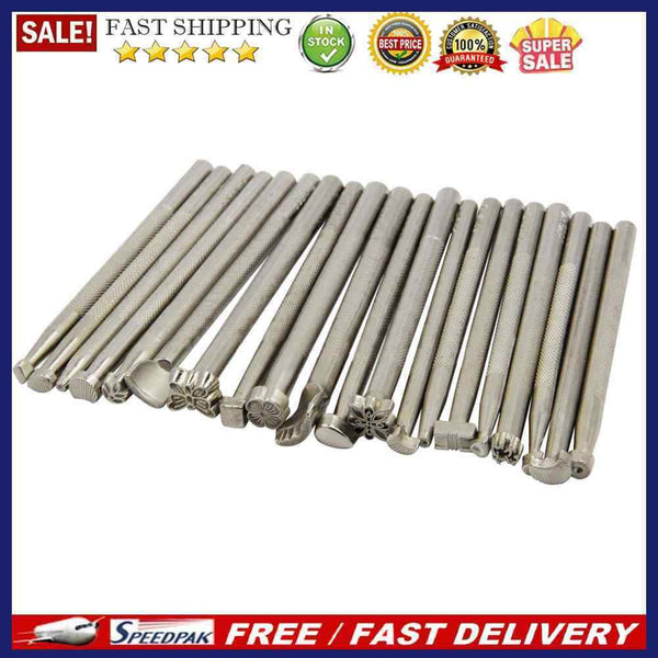 20pcs DIY Leather Working Saddle Making Tools Craftool Leather Craft Stamps
