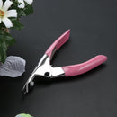 Manicure Cutter Clipper False Nail U One Word Cut Stainless Steel (Pink) Newly