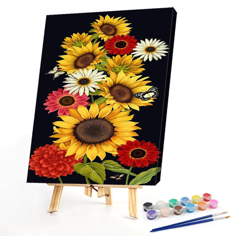 Sunflower Oil Paint By Numbers Kits Canvas Picture DIY Home Decoration Gifts