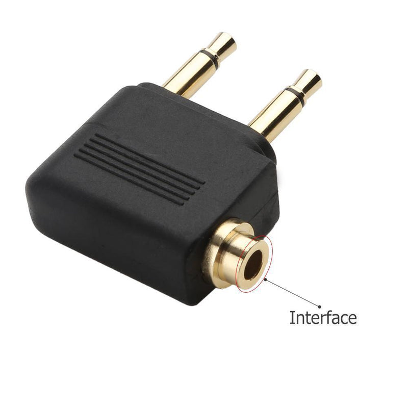 3.5mm Jack Audio Adapter for Airplane Travel Earphone Headphone (5pcs) Newly