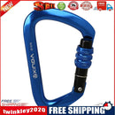 28KN D Shape Safety Master Lock Carabiner Rock Climbing Buckle (Blue)