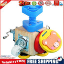 Busy Activity Cube Wooden Toddler Toys for Learning Life Skills (Bear)