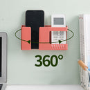 Phone Charge Organizer Wall Mounted Punch Free Remote Control Rack (Red) Newly