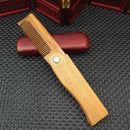 Pocket Wooden Folding Beard Mustache Comb Hair Brush Tooth Antistatic Wide E3L2