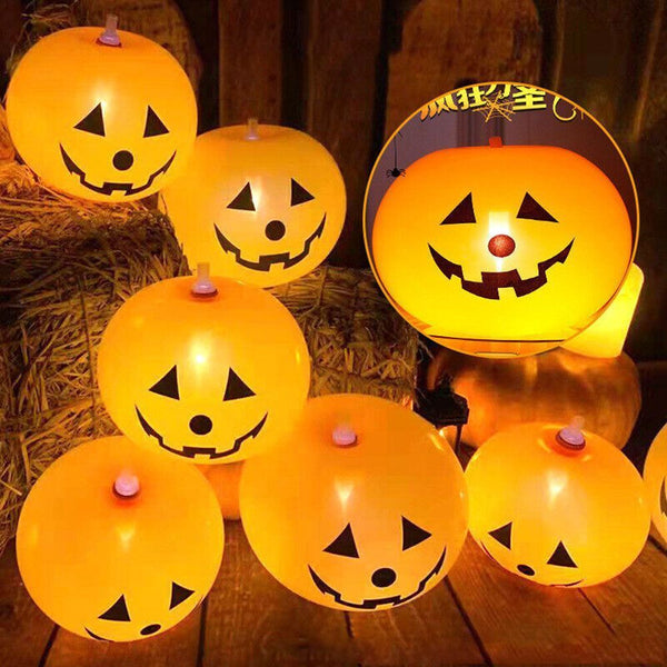 DIY Pumpkin Balloons Led Light Up Latex Balloon Halloween Party Decorations