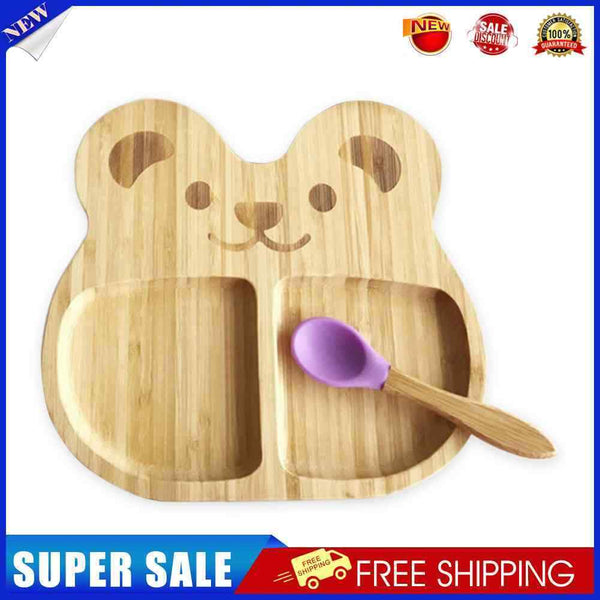 Baby Dining Plate Anti-fall Toddler Tableware Set Children Feeding Bowl Spoon
