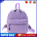 Women Solid Color Backpack Preppy Style School Nylon Mini Rucksack (Purple)