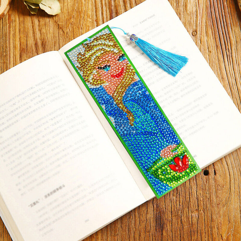 DIY Diamond 5D Bookmark Leather Tassel Special Shape Rhinestone Painting Kit