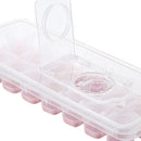 Silicone Ice Cube Tray Molds Flip Cover for Refrigerator Whisky (A Pink) Newly