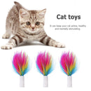 Auto Stick Feathers Replacement Head Interactive Electric Cat Toys (3pcs)