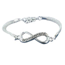 Fashion Rhinestone Infinity Bracelet Adjustable Bangle Women H Z0Q band J1E1