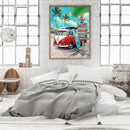 40x50cm Cross Stitch Full Embroidery Kit Beach Bus Scenery Home Decor Stamped