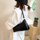 Fashion Women Leather Totes Shoulder Bag Alligator Pattern Small Daily Handbag