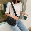 Pure Color PU Leather Shoulder Chest Pouch Women Girls Crossbody Messenger Bags