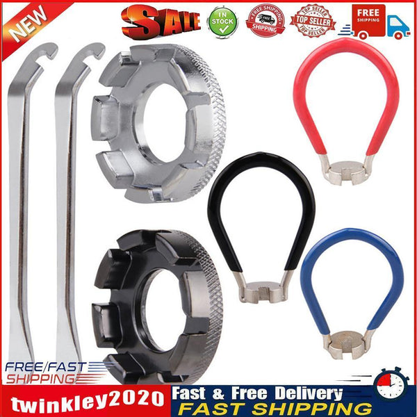 Multi-function Mountain Bicycle Spoke Wrench Tire Repair Tools Kit Set (A) Newly