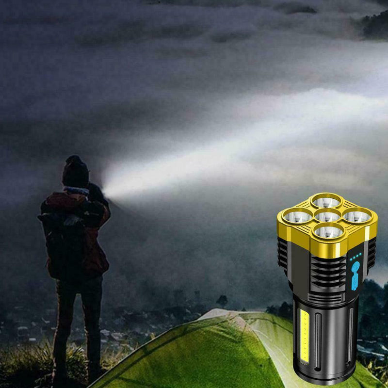 High Power 5 Core LED Torch Super Bright USB Outdoor Camping 2022 S8P0