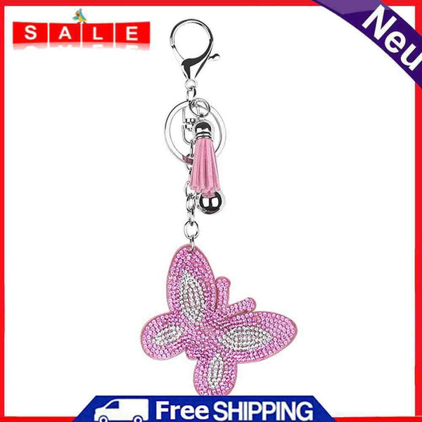 Full Drill Special Shaped Diamond Painting Butterfly Women Bag Keychain Gift