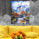 Hand Painted DIY Painting By Numbers Kits Castle Canvas Mural Home Wall Arts