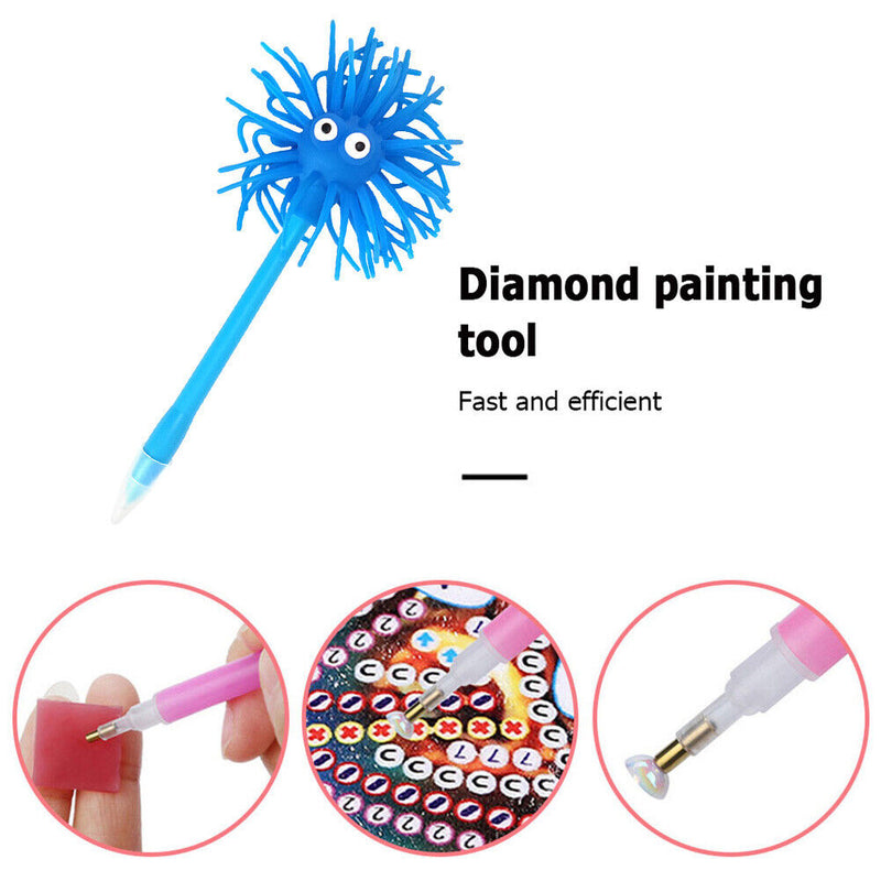 Diamond Painting Pen Round/Square Tip DIY Point Drills Pens (Blue Monster)