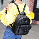 4pcs Women PU leather Backpack Shoulder Bag Clutch Bag Card Holder(Black)