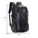 Casual Climbing Backpack Nylon Bags for Hiking Fitness Camping (Black)