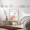 Decorative Drawing On Canvas Wall Art Pink Flamingo Print Oil Painting Ornament