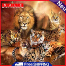 5D DIY Diamond Painting Jungle Animals Full Round Decor Rhinestone Wall Drawing