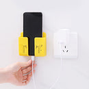 Wall Mounted Storage Box Mobile Phone Plug Remote Control Holder (Yellow) Newly