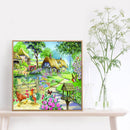 5D DIY Full Round Diamond Painting Color Country Picture Embroidery Mosaic Kits