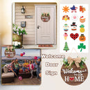 to Our Home Round Wood Seasonal Welcome Door Sign Interchangeable Wooden