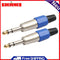 2pcs 6.35mm Male Stereo Adapter Plug Headphone Adapter Plug Terminals Audio Plug