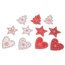 10pcs 5cm Wood Christmas Hanging Ornaments Pendant DIY Xmas Tree Decor (L)