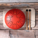 Ethereal 6 inch Steel Tongue Hand Pan Drum Tank 8 Tones with Mallets (Red) Newly