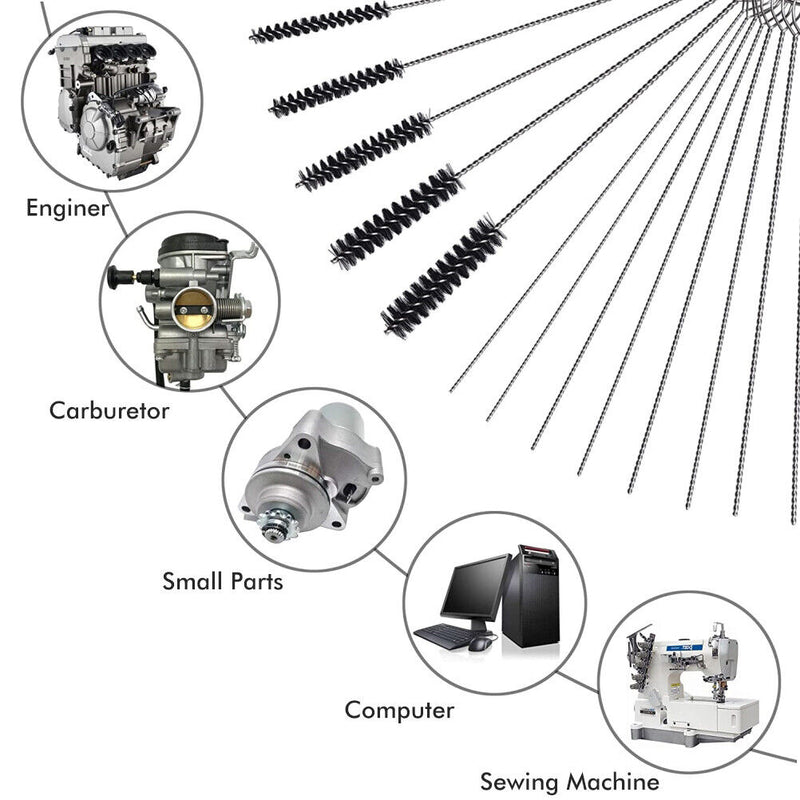 15Pcs Carburetor Carbon Dirt Jet Cleaner Tool Kit Cleaning Needles with Brushes