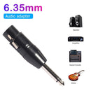 XLR 3-Pin Female to 6.35mm Mono Male Plug Audio Jack Adapter Connector Converter