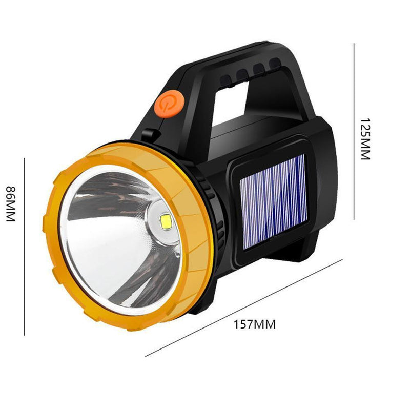 Powerful LED Solar Searchlight Portable Outdoor Camping Strong Flashlights