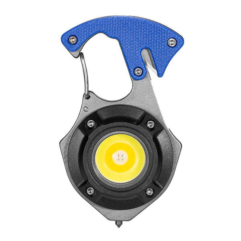 Multifunction COB LED Flashlight Camping Screwdriver Keychain Lamp (Blue)