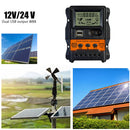 12V 24V Solar Charge Controller USB LCD Display Solar Panel Voltage Regulator