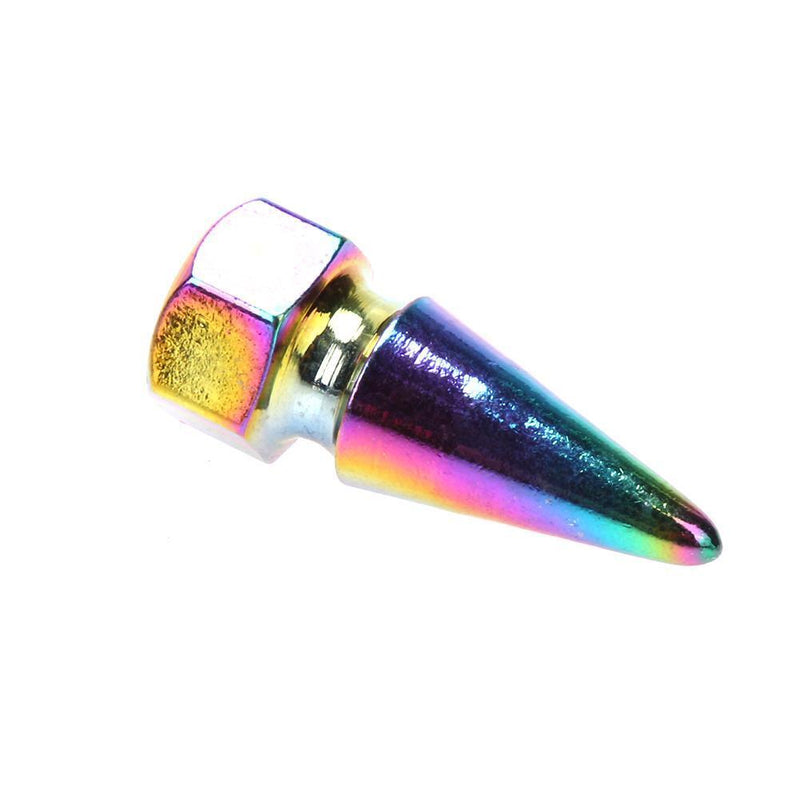 4pcs CNC Rainbow Color Car Wheel Tyre Tire Valve Stem Caps Dust Covers Newly