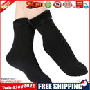 Women Men Warm Thick Solid Thermal Snow Winter Floor Sleeping Socks (Black)