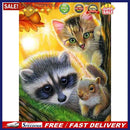 Full Round Diamond Painting Kit Racoon Cat Squirrel 5D Rhinestone Mosaic Pi