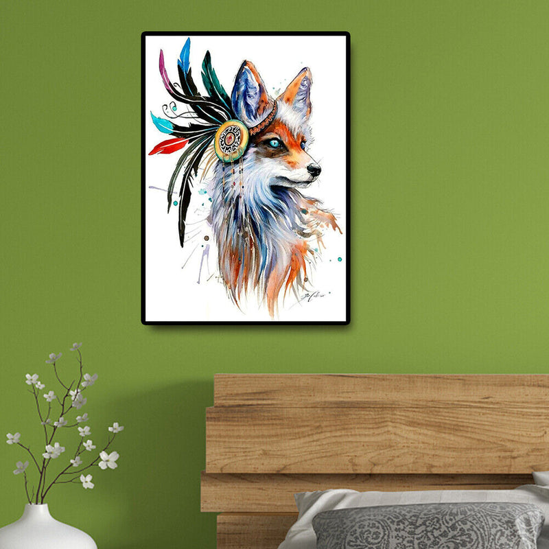 Wolf 5D DIY Part Drill Special Shaped Diamond Painting Color Cross Stitch Newly