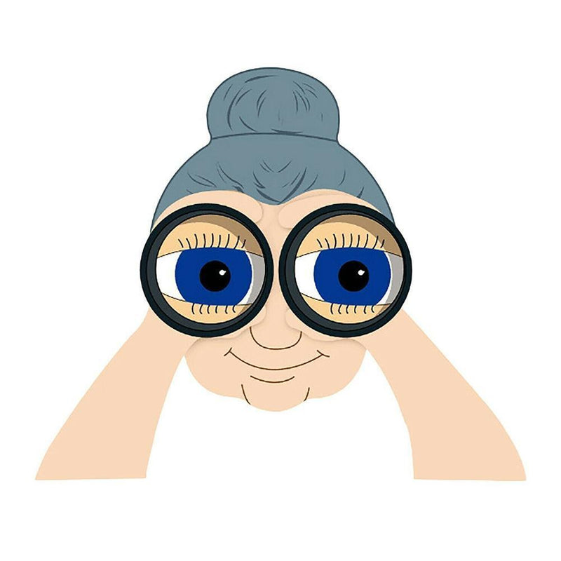 Illustration Jardin Exterior Nosy Old Man Lady Fathers Day Mothers Day (A)
