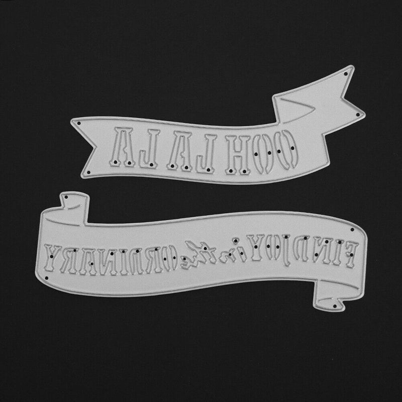 snowvirtuos 2pcs Slogan Cutting Tools Stencils Scrapbook Embossing DIY Craft A